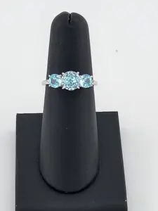 Triple Blue Gemstone Ring in 925 Sterling Silver – Classic Style, Modern Shine