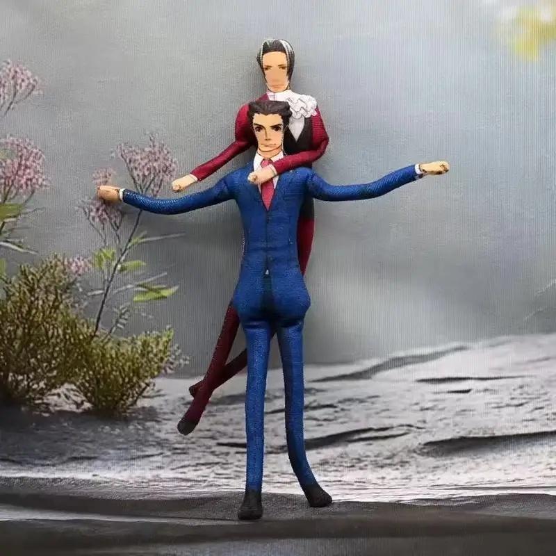 Game Ace Attorney Phoenix Wright Cosplay Plush Doll Miles Edgeworth Body Wire Skeleton Action Stuffed Dolls Accessories Gifts