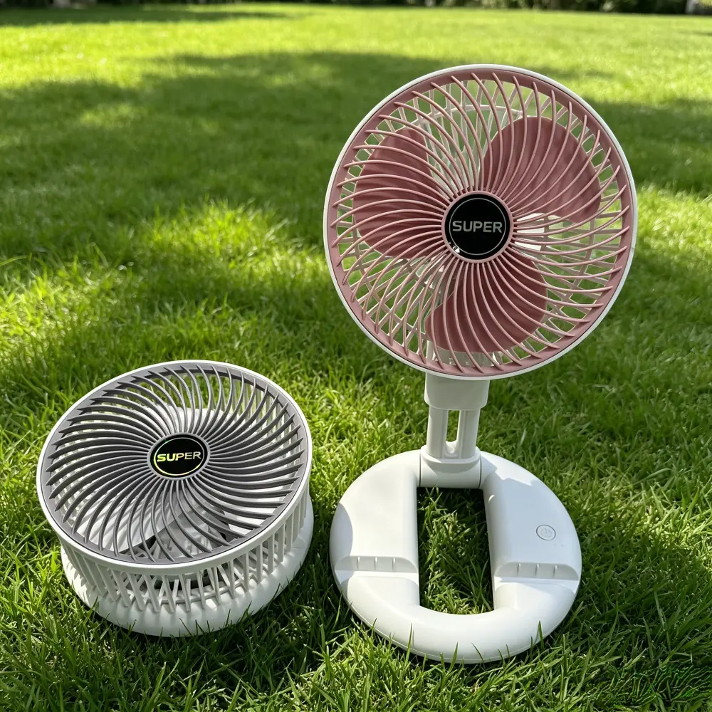 1pc Foldable Retractable USB Rechargeable Desk Fan, 360° Rotatable Cooling Fan, Portable Fold Travel Fan, Suitable for Bedroom, Dorm, Office, Camping, Picnic & Outdoor Use, Daily Summer Heat Relief Gift