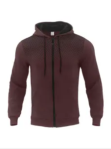 Men's Fall Winter Fleece Jacket, Heavyweight Hip Hop Polka Dot Long Sleeve Hooded Drawstring Top, Soft Comfortable Outdoor Windproof Coat