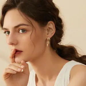 Dearmay Three C-Shaped Zircon-Studded & Smooth Circle Overlay Hoop Earrings with Double-Layer Spike Pendants – Women’s Trendy Jewelry Ideal for Daily Wear, Date Nights & Party Outfits – Perfect Gift for Birthdays, Anniversaries & Holiday Gifting