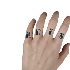 26 Alphabet Art Mini Finger Temporary Tattoo Stickers Magic Tattoos Waterproof Lasting 7-15 Days Herbal Semi-Permanent Tattoos Fake Tattoos for Men & Women Suitable for Arms & Neck
