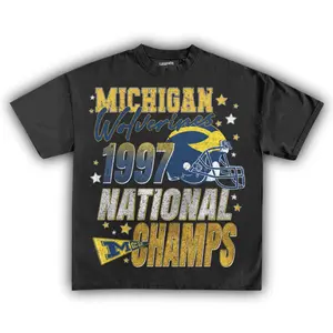 Vintage 1997 Wolverines National Champs Tee, Football Team Shirt, Football Shirt, Vintage Graphic Tee, Unisex T-Shirt, Gift For Men, Top Menswear Streetwear