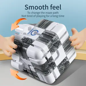 Cube Maze Difficulty Advanced Version GCC Puzzle Balance Third Order 3D Rubik's Cube Pinball Rolling Ball Maze Puzzle High IQ Fidget Toy for Stress Relief and Anxiety Relief Learning Education Toy, kids toys, toys,Christmas