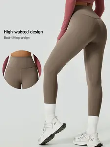 Women's Soft Abdomen Control Yoga Pants, Tight-Fitting Gym Training Long Pants, Outdoor Running Cycling Hiking Sportswear, Gym Workout Leggings