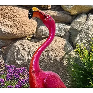 Santa's Workshop 23" Iron Dark Pink Flamingo