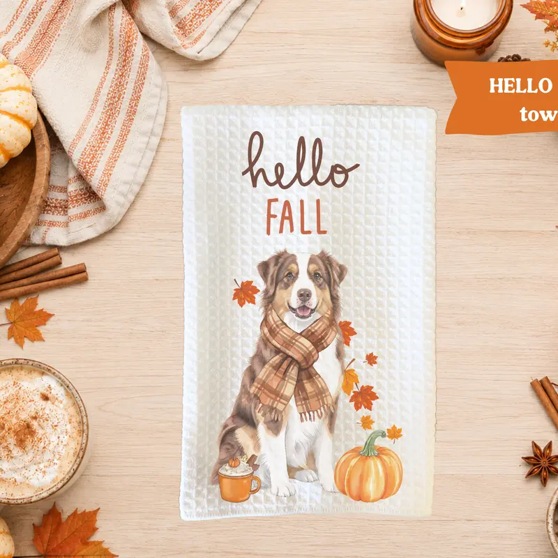 Hello Fall Dog towel