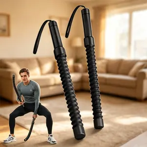 Ropeless Battle Ropes, 2-Pack Cordless Weighted Training Sticks, Spring Rebound Fitness Equipment for HIIT, Full-Body Workout for Home, Travel & Outdoor