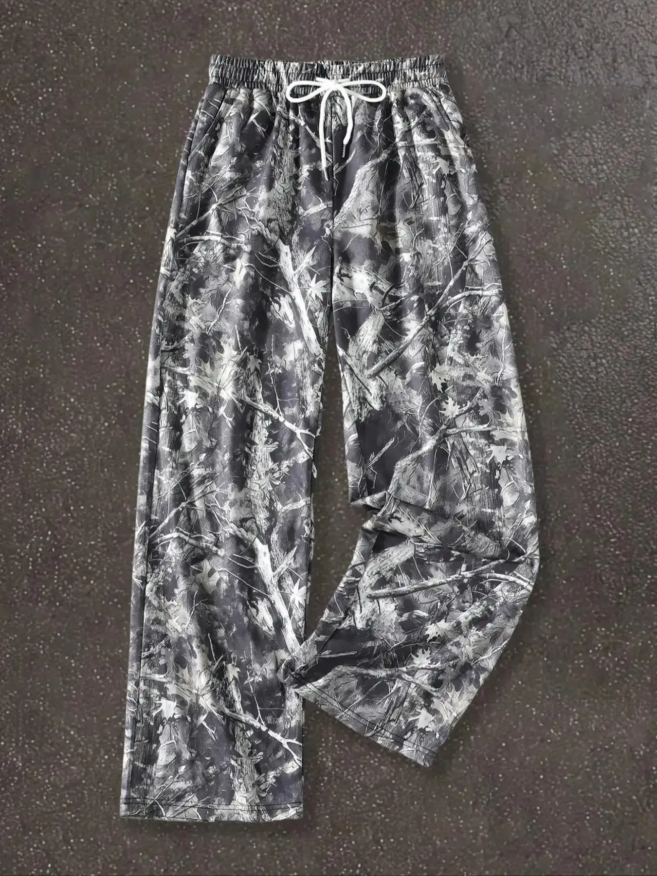 Unisex Camo Print Drawstring Loose Fit Waist Sweatpants Casual Fashion Pants Streetwear Comfy Trousers for Daily Wear Women's Bottoms Summer urban streetwear daily essential everyday comfort essential wardrobe