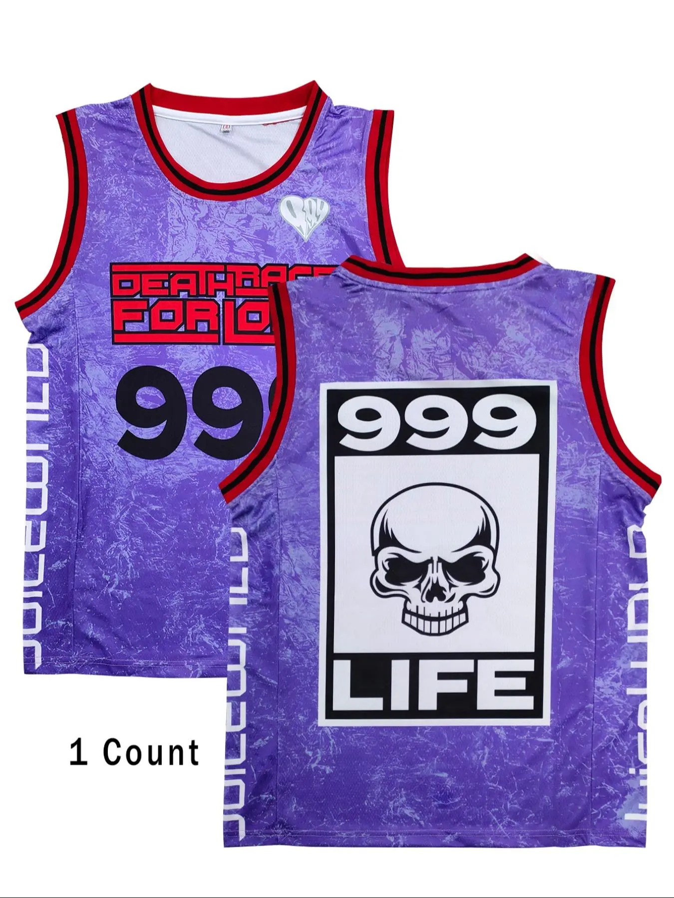 Men's Skull & Letter Print Basketball Jersey, Breathable Quick Drying Sports Vest, Loose Basketball Jerseys for Men, Stylish Jersey, Graphic Jersey, Embroidery Basketball Jersey, Sports Style Jersey