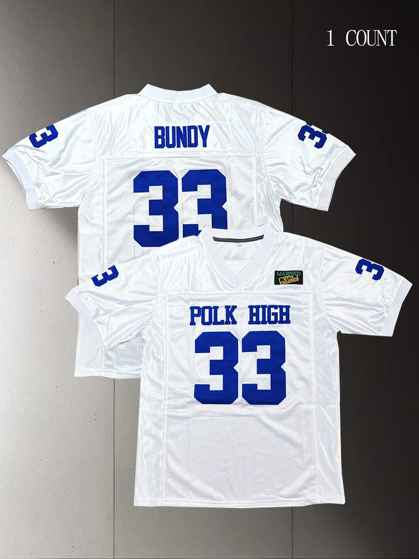 33 AL Bundy Stylish Jersey,Polk High Football Jerseys,White Sports Shirt Men's 90s Hip Hop clothing Jersey Shirts, Sports Style Jersey, Sports Top, Sportswear Clothing