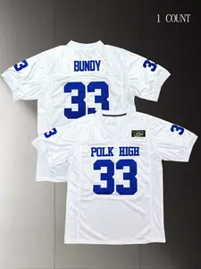 33 AL Bundy Stylish Jersey,Polk High Football Jerseys,White Sports Shirt Men's 90s Hip Hop clothing