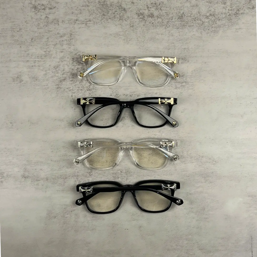 Chrome Glasses - Square Eyeglasses Frames for Men & Women, Anti-Blue Light Trendy Frames, Available in Multiple Colors, Perfect Gift for Him, Suitable for Daily Wear