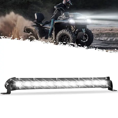 DIBMS Led Light Bar 14in Signal Row [14in w/Bracket] 80W 8000lm Spot Flood Combo Off Road Light, Waterproof Slim Bar for SUV Jeep ATV Boat Super Bright LED Off Road Light Bar Under Dash Lighting