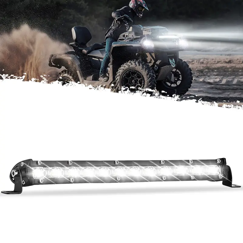DIBMS Led Light Bar 14in Signal Row [14in w/Bracket] 80W 8000lm Spot Flood Combo Off Road Light, Waterproof Slim Bar for SUV Jeep ATV Boat Super Bright LED Off Road Light Bar Under Dash Lighting