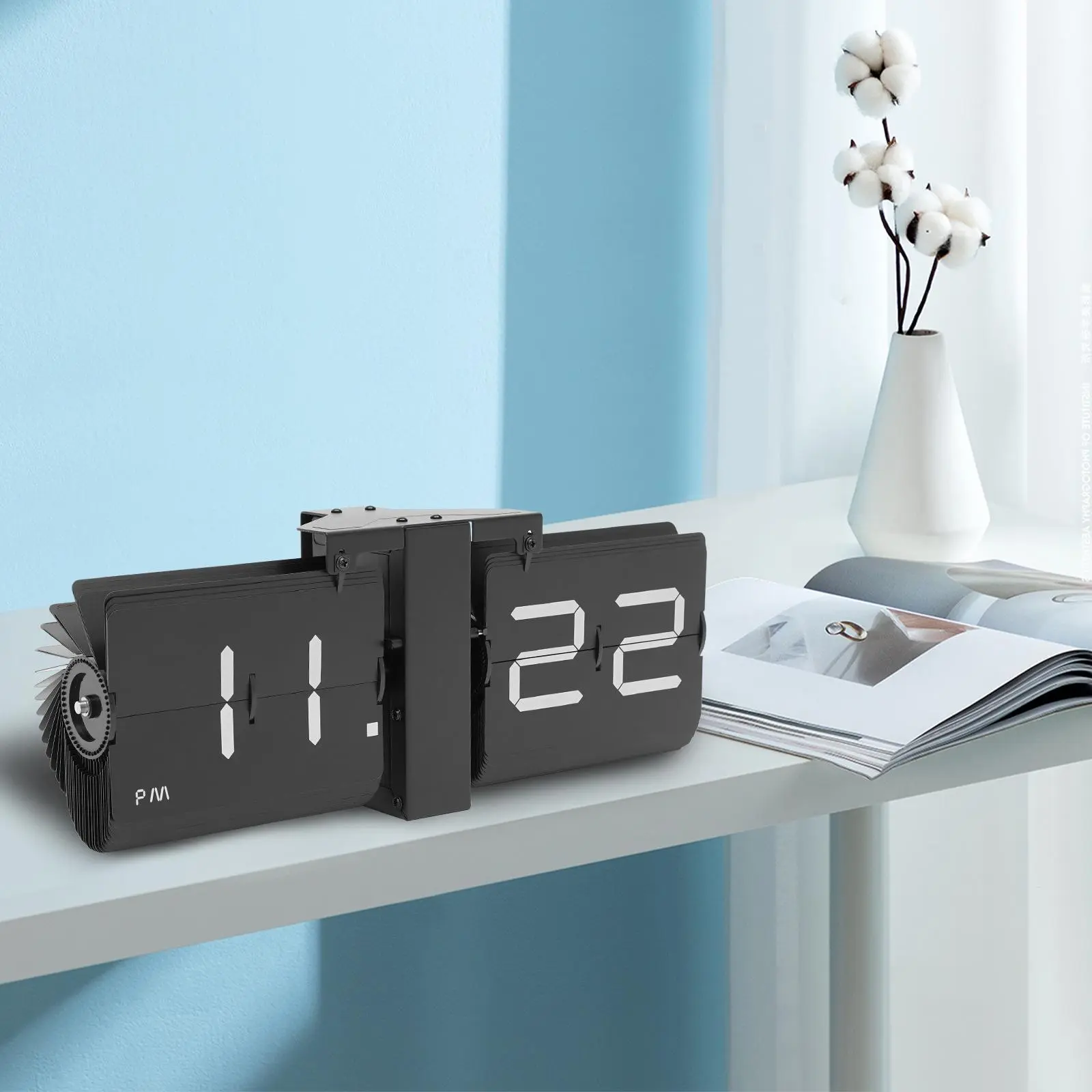 Flipping Out Digital Alarm Clock for Bedroom with Large LED Display Battery Operated Desk Clock for Kids adults  Birthday office