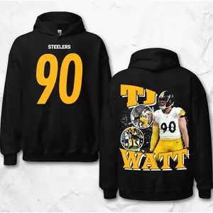 TJ Watt Bootleg Style Hoodie, Vintage Sport Shirt, Steelers Team Players Shirt, Game Day Outfits, American Football Graphic Shirt, Gift For Football Fans