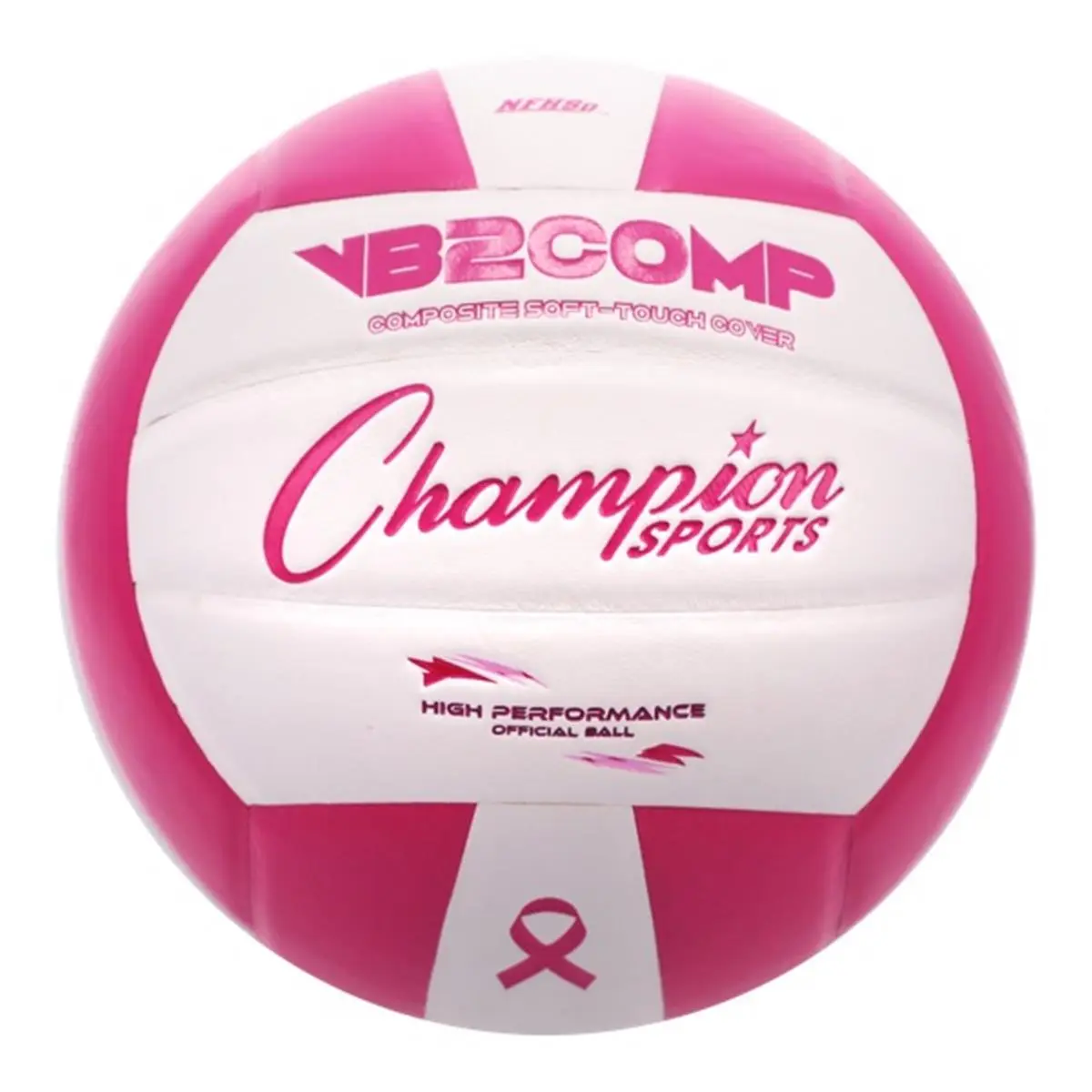 212 MAIN Official Size Synthetic Leather Composite Volleyball - Pink & White, NFHS Approved Breast Cancer Awareness Edition, 2-Ply Cotton Wrapped Butyl Bladder for Durable Sports & Outdoor Volleyballs Use