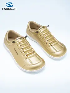 HOBIBEAR Wide Toe Slip-On Shoes for Men and Women, PU Leather Casual Footwear, Stain-Resistant Flat Trainers Sneakers, Everyday Comfortable Walking Shoes