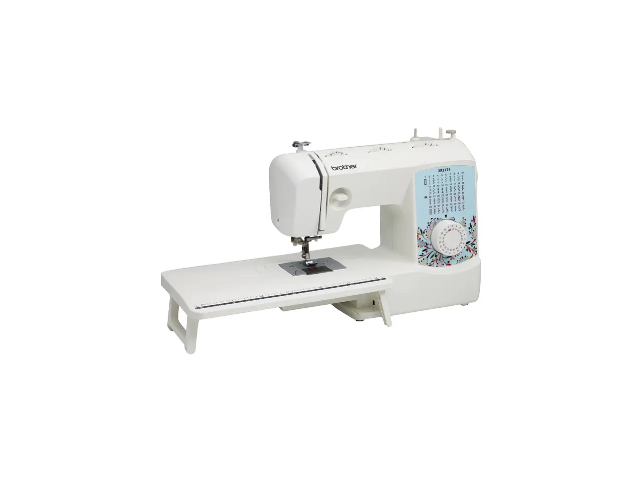 Brother 37 Stitch free arm sewing machine with automatic 1-step buttonholer+widetable for quilting