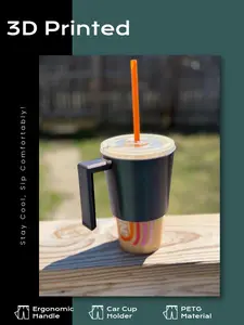 Iced Coffee Cup Sleeve with Handle | Dunkin'/Starbucks Compatible | 3D Printed PETG Drink Holder