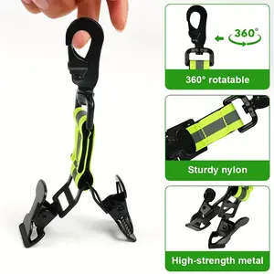 Metalized Nylon Glove Clip, Single Hook & Double Hook Options, Toothed Grip Design, High Visibility, Firefighters, Construction Workers, Outdoor Enthusiasts, Construction Gear