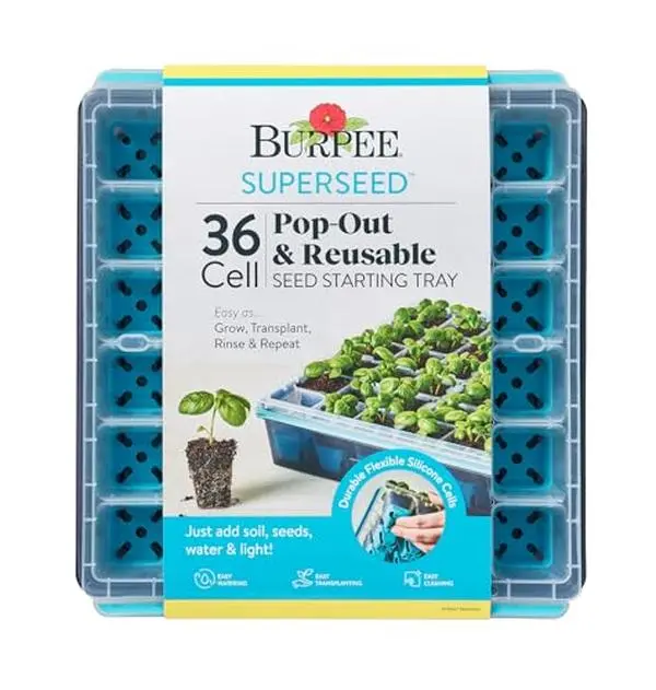 Burpee SuperSeed 36-Cell Reusable Seed Starting Tray for Indoor Seedlings