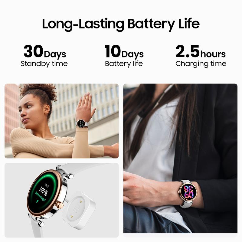 TOZO S8 AMOLED Smart Watch Women 1.32" HD Bluetooth Call Text, 100+ Sports Modes Sleep Stress Tracker, Waterproof Rose Gold Gift for Her