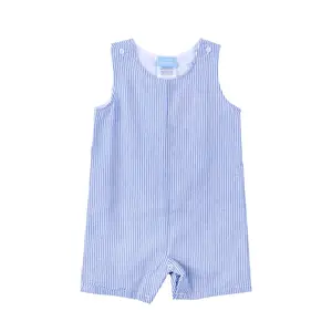 Blue Stripe Seersucker Jon Jon - Classic Little Boy's Outfit