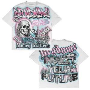Y2K "In vest your future " Printed Tshirt, Y2k Tops 2025 T shirt Casual Cotton Crewneck summer