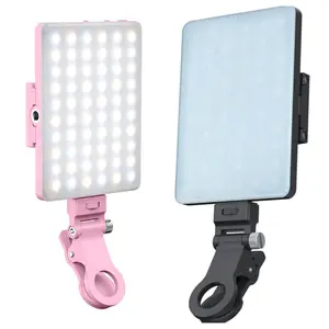 Rechargeable Phone Fill Light, 2000mAh 3 Light Modes Video Light with Clip, Selfie Light for Phone, Camera, Laptop, iPad, Light for Selfie, Video Conference, Vlog