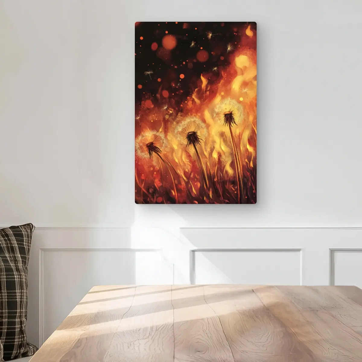 MWW C1MP12184BGX7U 12 x 18 in. Dandy Fire - Orange Metal Print Wall Art for Home Decor - Stylish Art