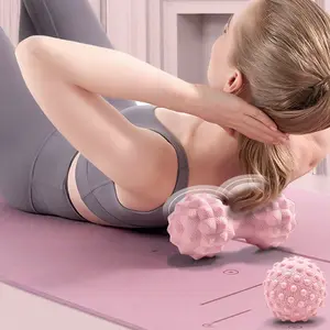 2pcs Textured Massage Sphere Set, Diamond & Dumbbell Shape Exercise Roller with Bump Nodes for Full Body Relaxation, Home Gym Fitness Relaxed Tool for Workout Enthusiasts, Body Care