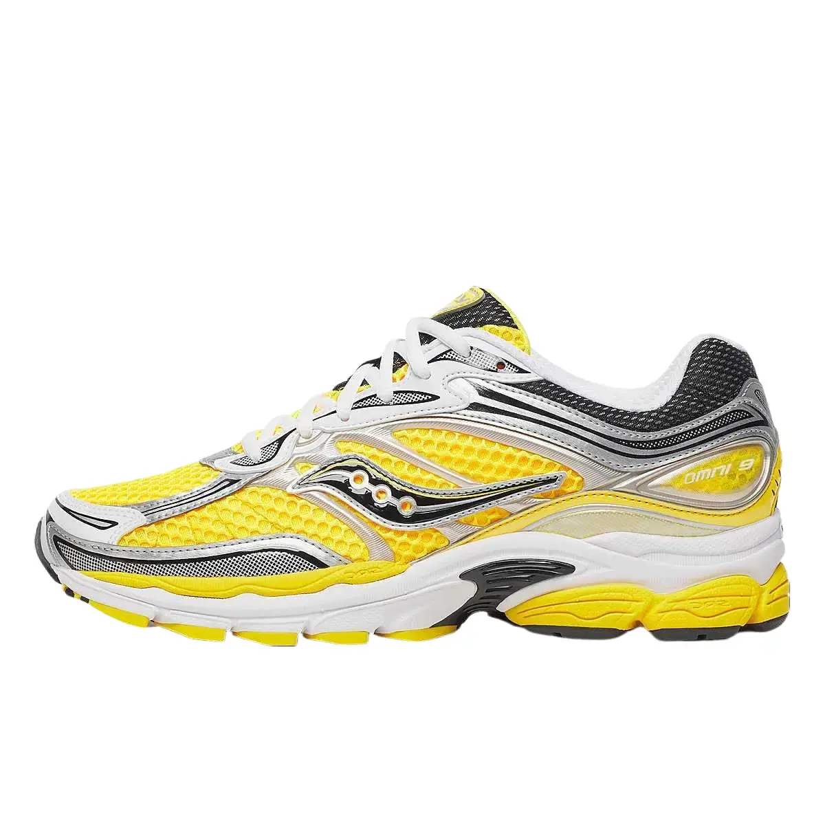 Men's Saucony ProGrid Omni 9 Running Sneaker - ViZi Gold, Metallic Silver Colorway