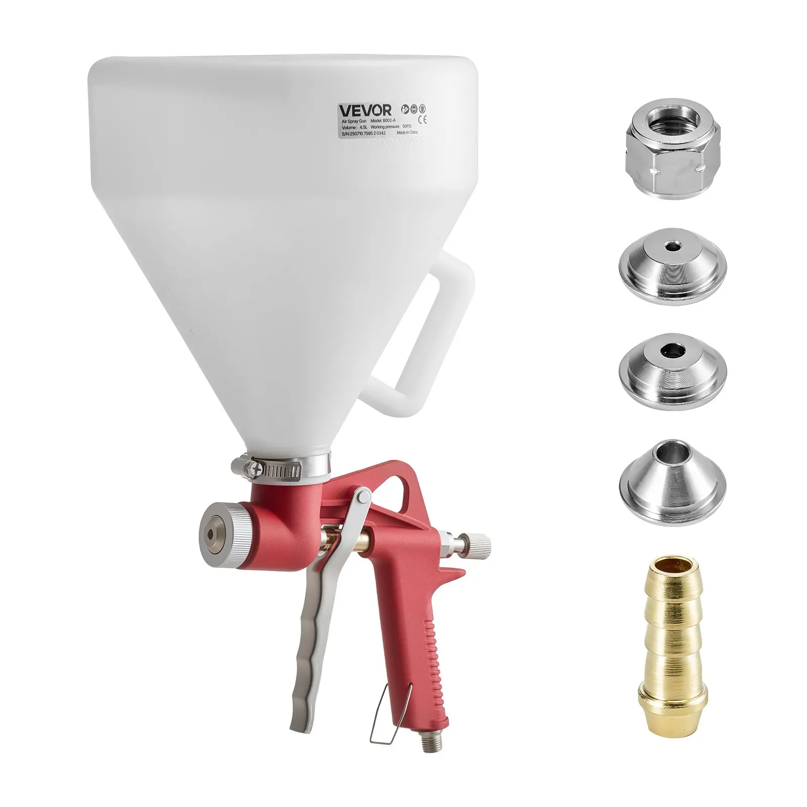 【Summerfinds】 VEVOR Air Texture Spray Gun, 1.45 Gallon Air Hopper Spray Gun, Professional Drywall Texture Painting Sprayer with 3 Nozzles (3.5mm, 6mm, 8mm) for Popcorn, Knockdown, Orange Peel Texturesdealsforyoudays