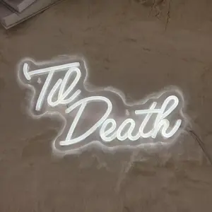 USB Powered Neon Sign, Til Death Letter Design Neon Light, Decorative Neon Sign for Wedding & Party & Engagement & Proposal, Led Signs