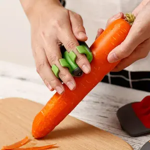 Stainless Steel Vegetable Peeler, 1 Count Non-Slip Rubber Finger Grip Vegetable & Fruit Peeler, Durable Heat-Resistant Plastic Rubber Peeler, Kitchen Utensils & Gadgets, Kitchenware