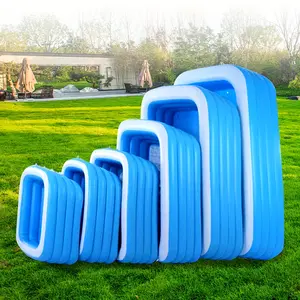 Multi-size Super Large 3-ring/ 4-ring Inflatable Swimming Pool Outdoor Swimming Pool, Thickened And Tall Square Family Inflatable Swimming Pool, Suitable For Outdoor, Courtyard, Family Gathering