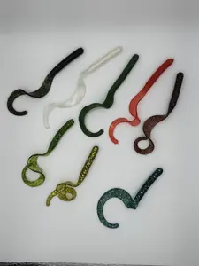 4" Ribbon Tail Rubber Worm Fishing Lure