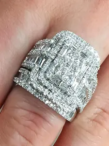 1 pc women's engagement ring - inlaid with synthetic zircon - perfect for weddings and formal events, a luxurious gift for loved ones | holiday ring, wedding jewelry