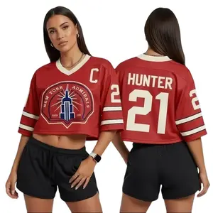 Scott Hunter Heated Rivalry Crop Top Football Jersey ROZANOV & HOLLANDER Custom Mesh V-Neck Sublimation Print Unisex XS-XL