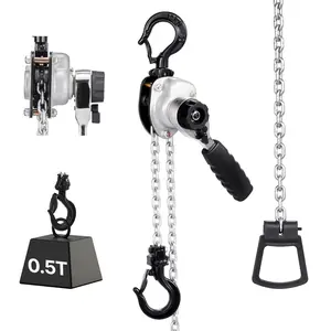 【fathersdaygift】VEVOR Manual Lever Chain Hoist, 1/2T 1100LBS Capacity Heavy Duty Come Along, 20FT Lift G80 Alloy Steel Chain With Dual Pawl Mechanical Brake,360°Rotating Hooks, for Warehouse Construction Garage