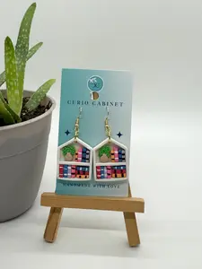 Bookshelf Earrings (Medium) - Polymer Clay Earrings