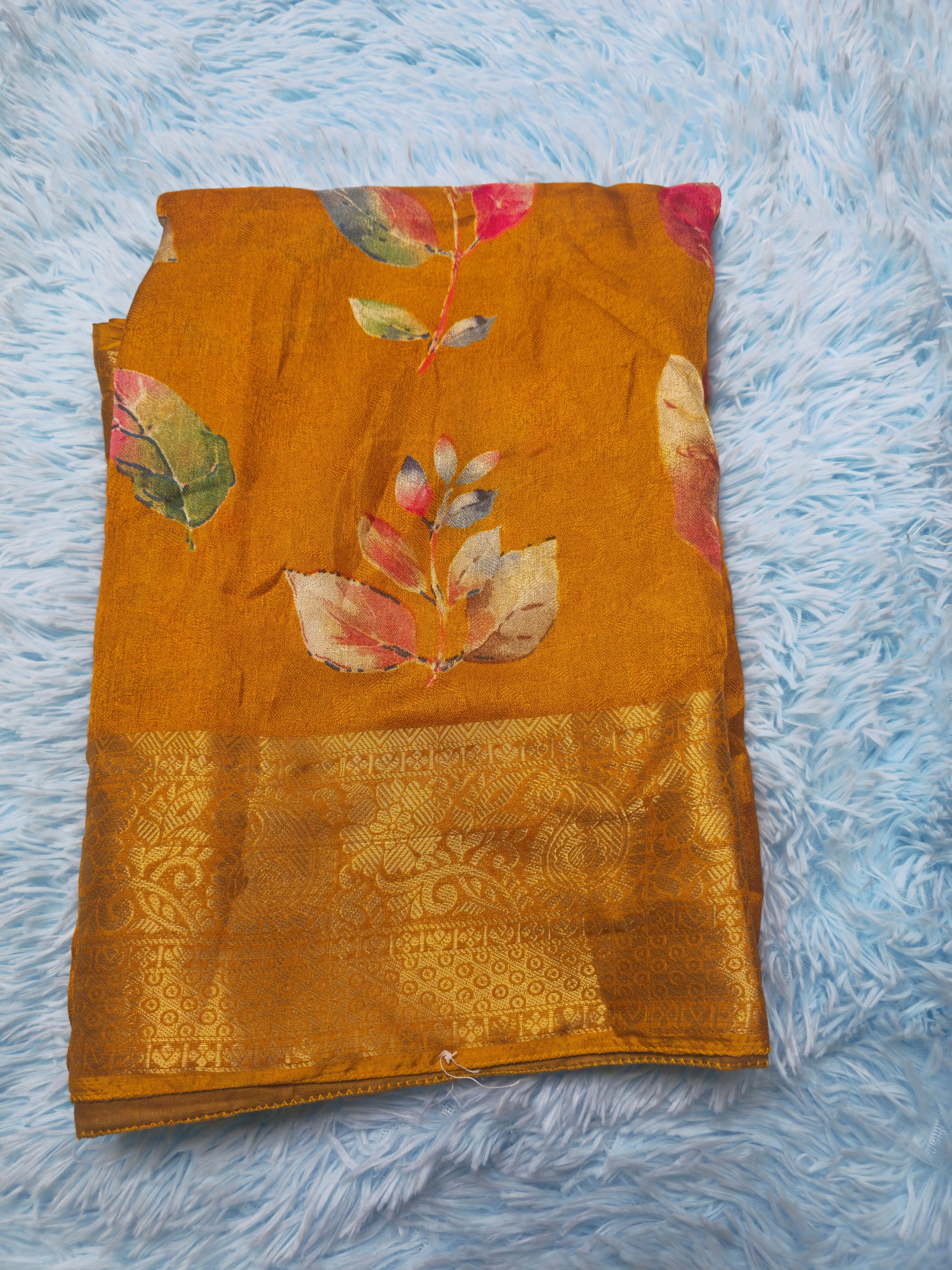 Women's yellow color, High quality  Georgette Saree.