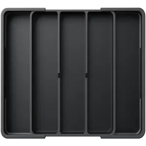 Expandable Silverware Organizer, Adjustable Kitchen Drawer Utensil Organizer, Cutlery Tray for Forks & Knives, Black