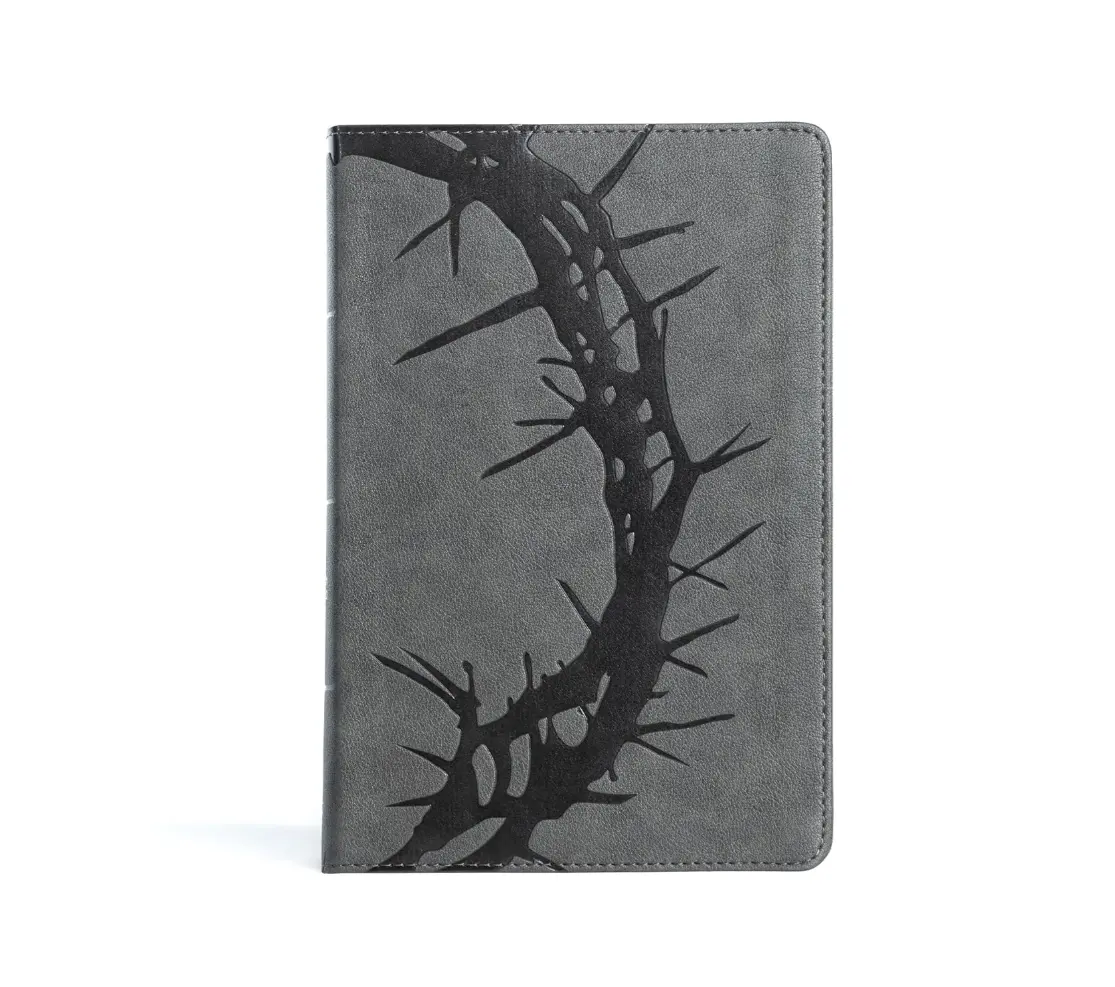 CSB Large Print Personal Size Reference Bible, Charcoal LeatherTouch Crown of Thorns, Red Letter, Presentation Page, Cross-References, Full-Color Maps, Easy-to-Read Bible Serif Type
