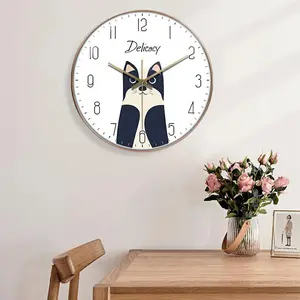 Creative Cartoon Wall Clock Silent Movement Non Ticking Wall Mounted Clock Simple Bedroom  Kitchen Office Home Decoration