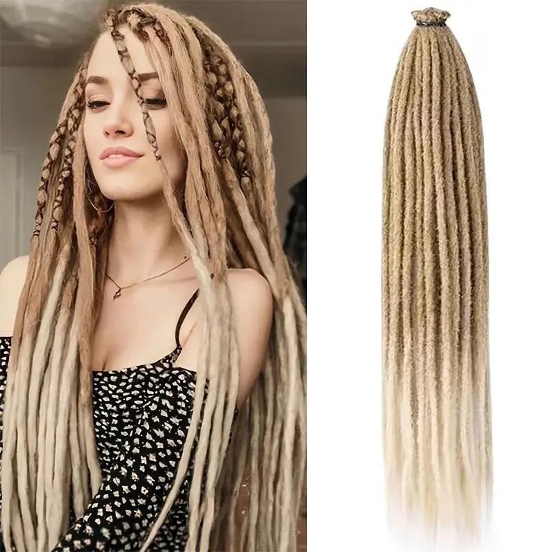 New 24 Inch Synthetic Dreadlock Extensions 5 Strands Hippie Dreads  Color DreadLoc Reggae Style Crochet Braids Hair