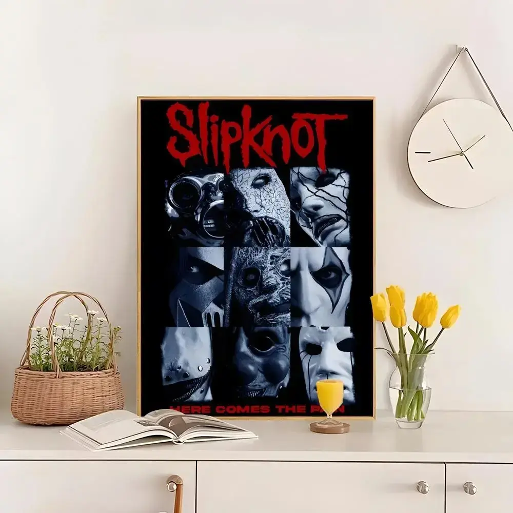 Rock Slipknot Band Painting Calligraphy New Ultra-HD Canvas Poster – Truly Wrinkle-Free & Deformation Resistant Waterproof Perfect Wall Decor for Home Hotel Apartment Living Room Bedroom & Hallway Ideal Gift