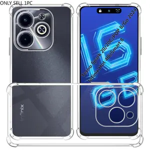 Case for TECNO Spark 20 / 20C / Spark Go 2024, Clear Phone Case with Reinforced Corners Camera Protection Bumper Slim Fit Shockproof Flexible TPU Case, Transparent